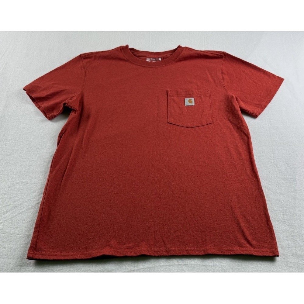 Carhartt Red Loose Fit Short Sleeve Pocket Pullover T-Shirt Women L (12-14)